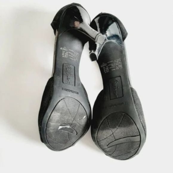 FIONI Night T-strap Black Shimmer Heels Shoes Sz 8 - Picture 8 of 8